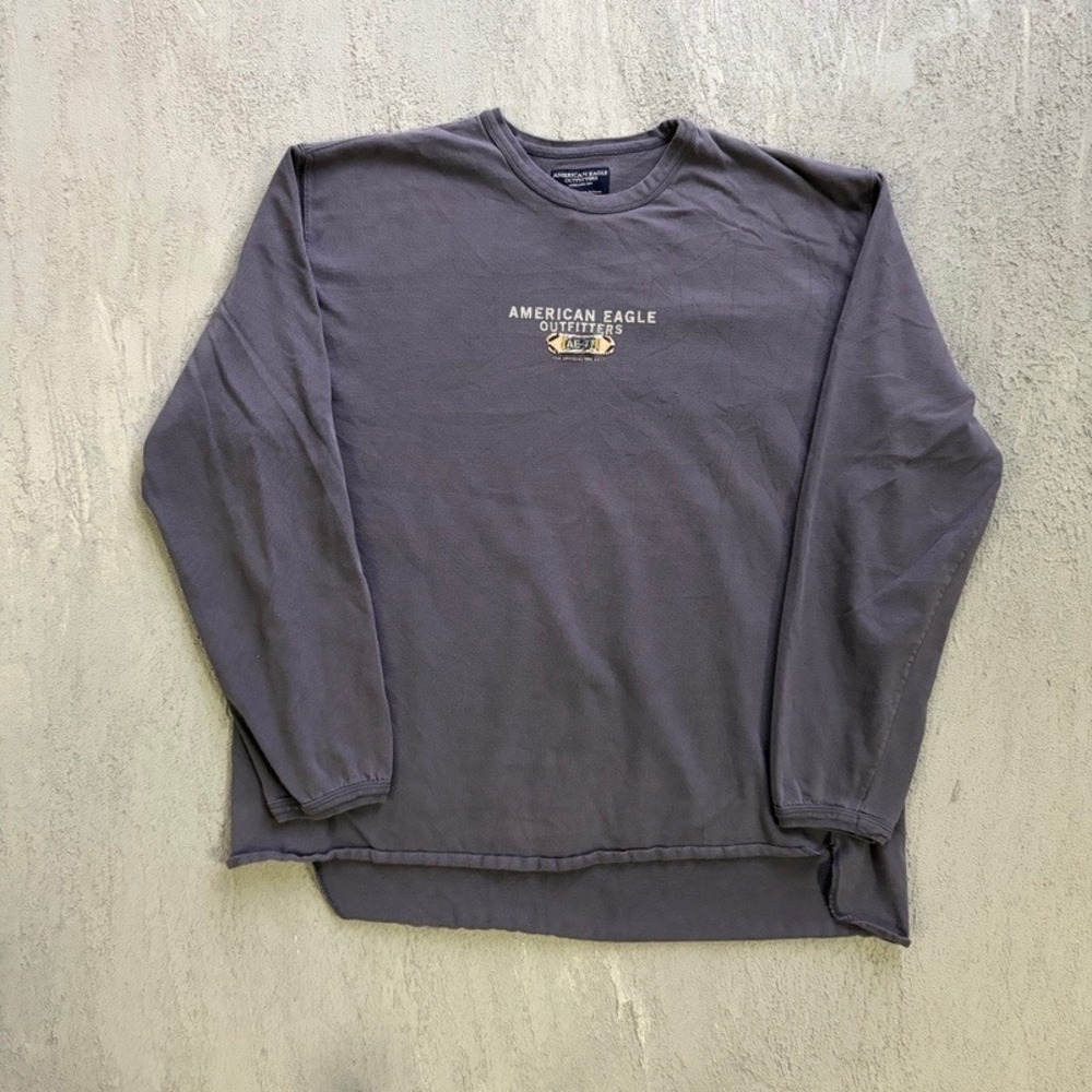 Vintage American Eagle Shirt Large Gray 2000s Long Sleeve